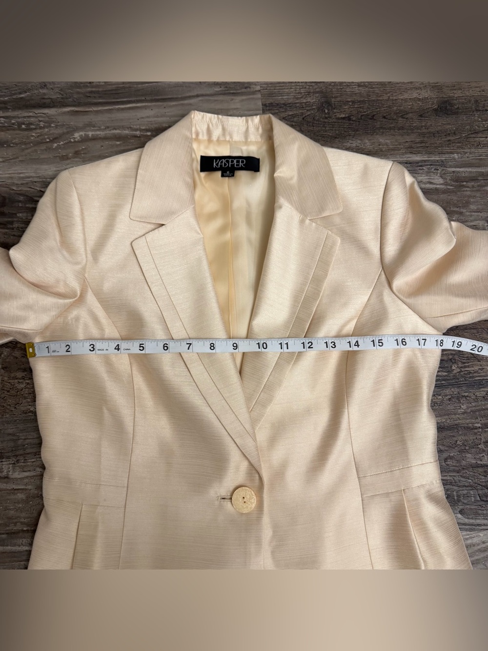 NWT Kasper Cream Champagne Three-Piece Skirt Suit Midi Skirt Size 6 - Picture 4 of 8
